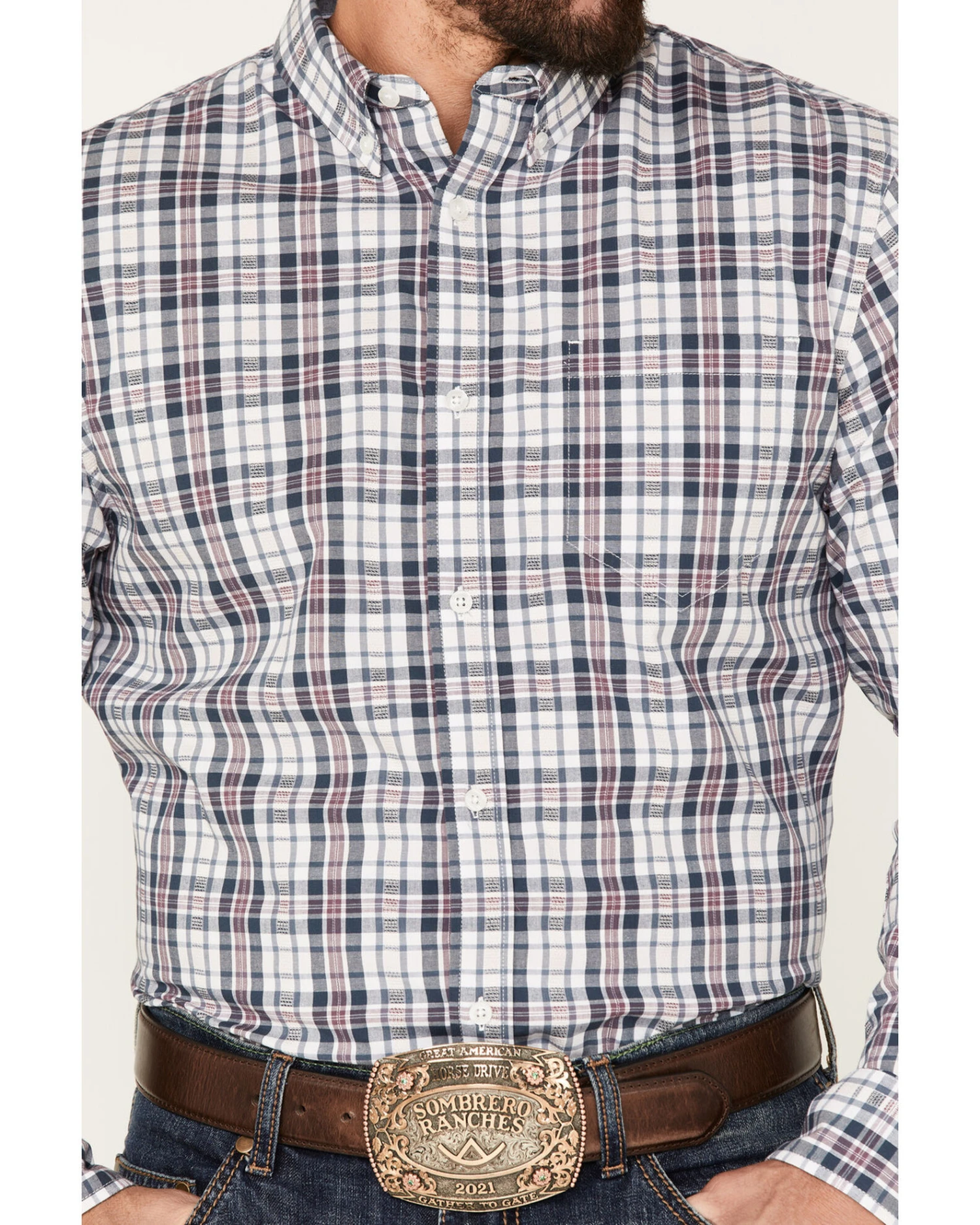 Cody James Men's Tonight Small Plaid Print Button-Down Western Shirt - Image 3