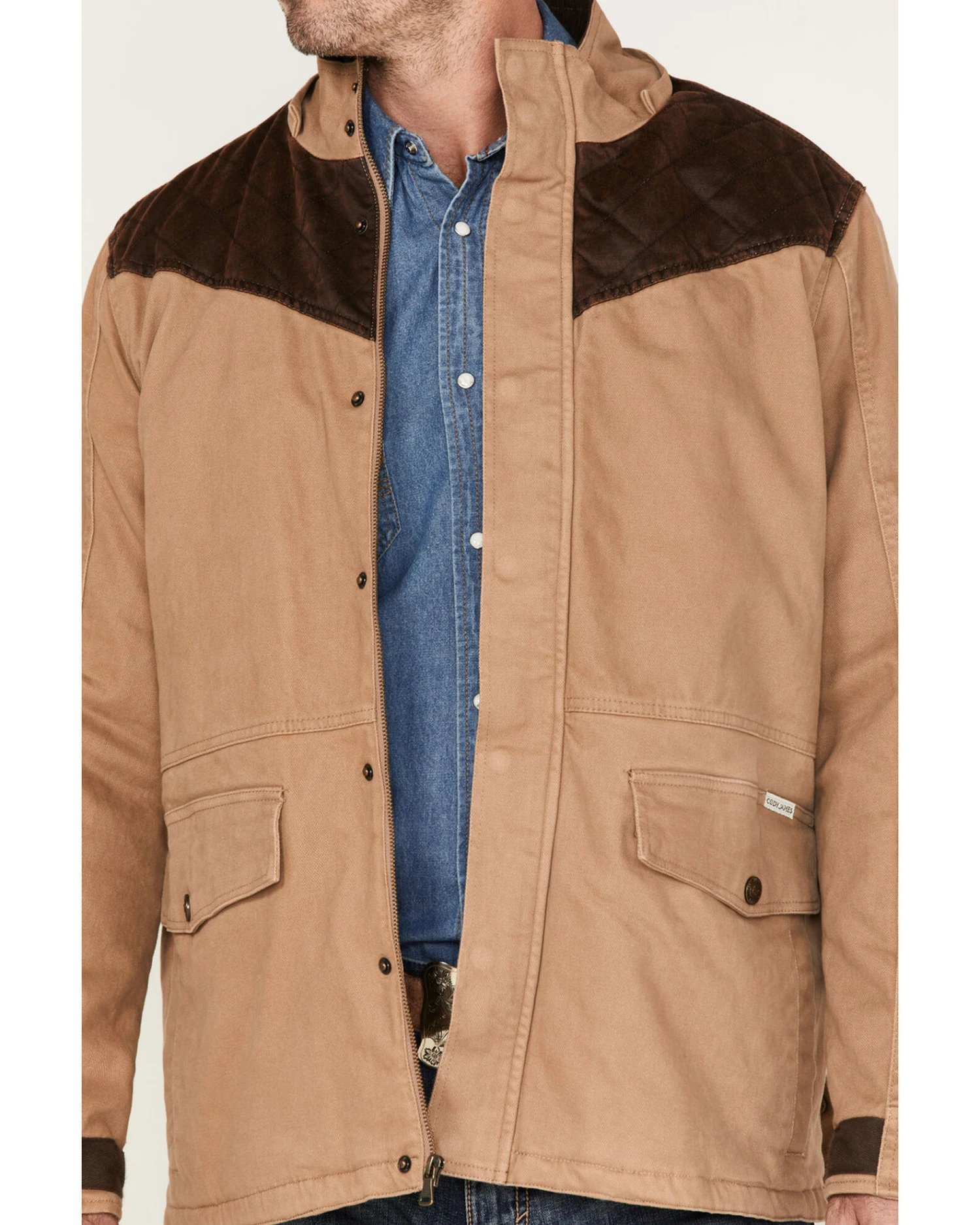 Cody James Men's Olton Utility Canvas Rancher Hooded Jacket - Image 3