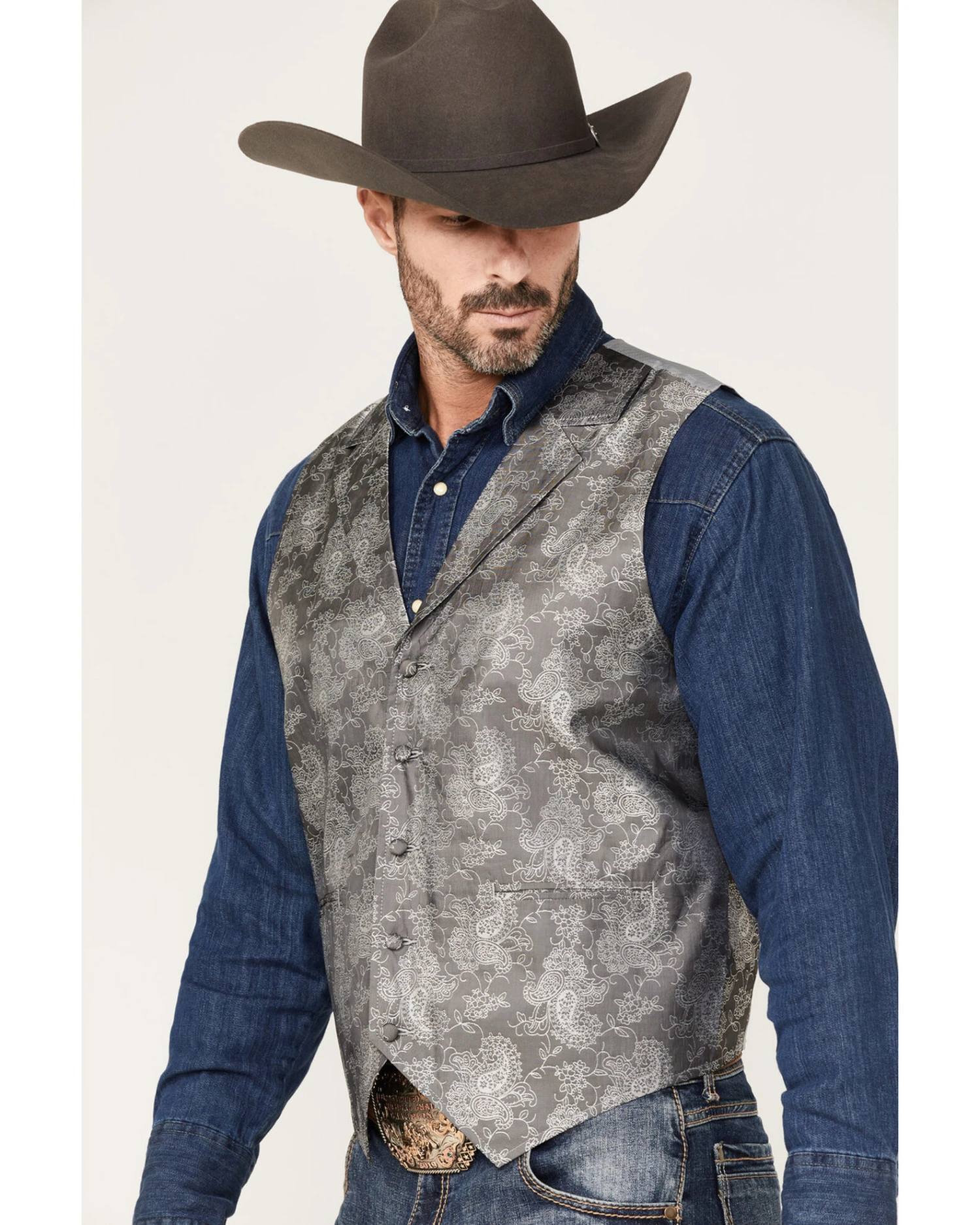 Cody James Men's Regal Paisley Print Vest - Image 3