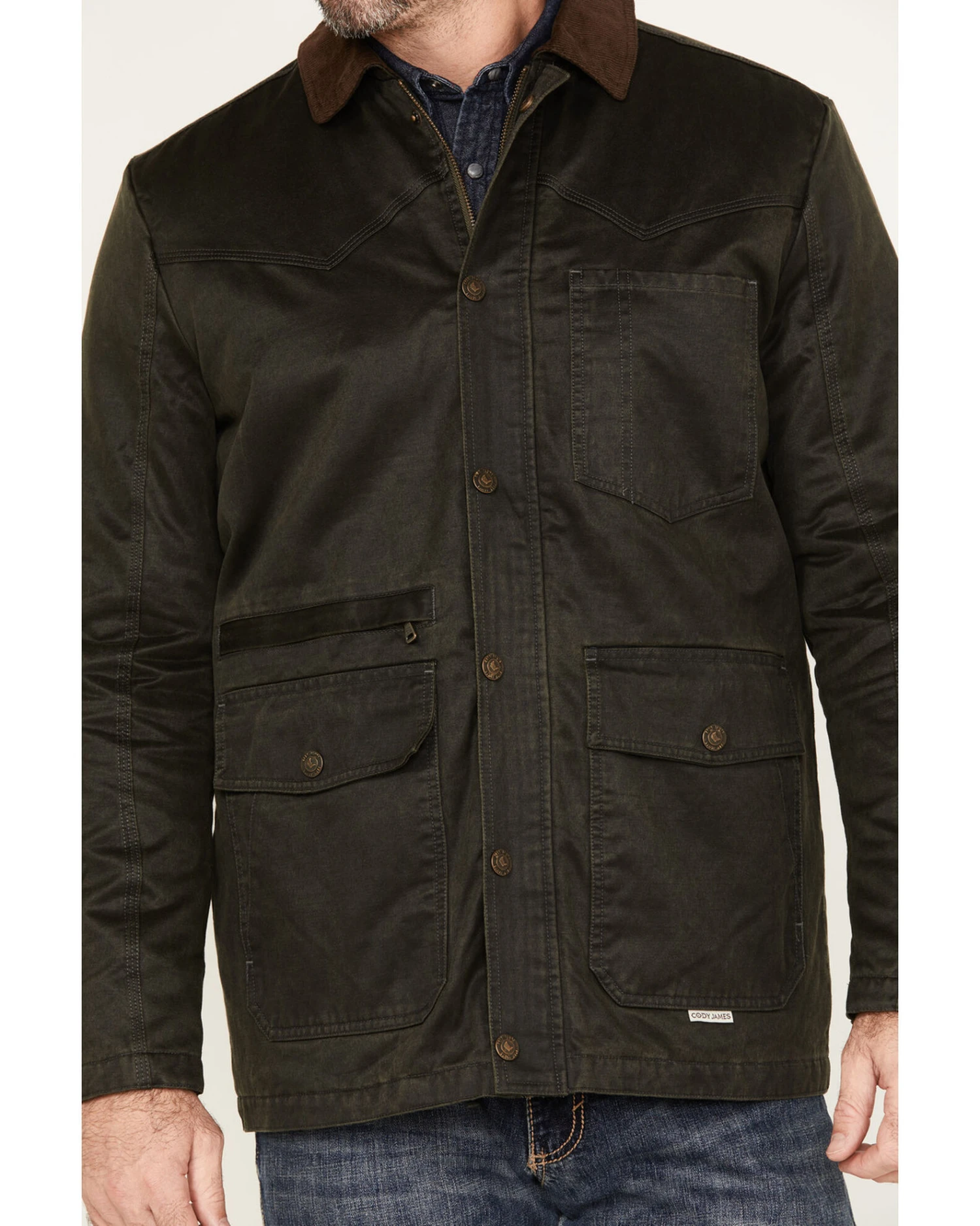 Cody James Men's Mansfield Oilskin Field Coat - Image 3