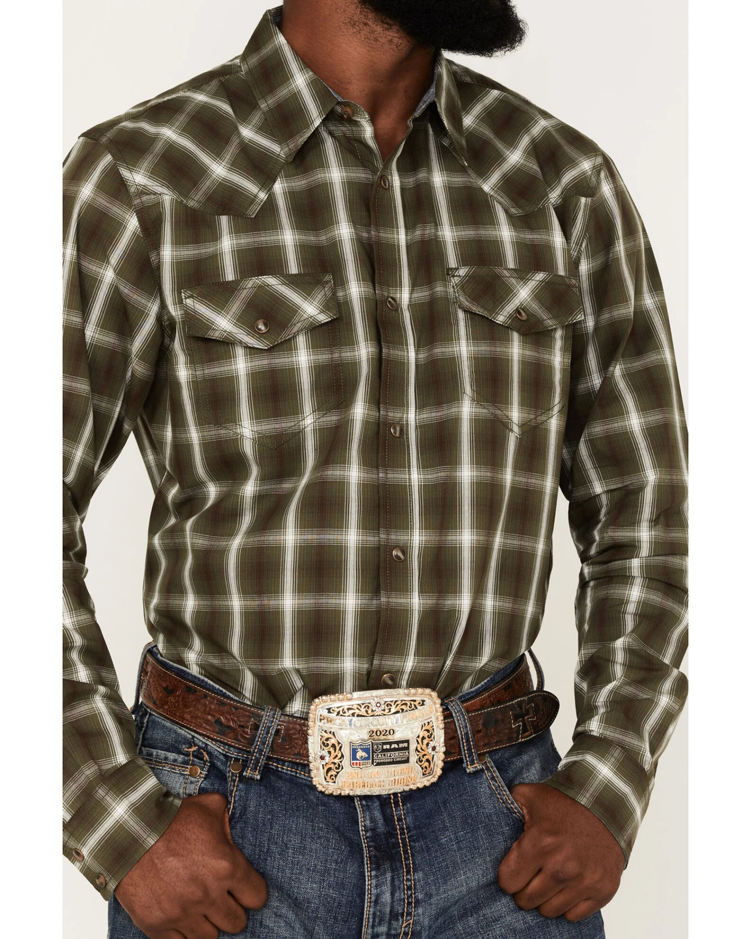 Cody James Men's Lost Trail Plaid Print Long Sleeve Snap Western Shirt - Big &Â Tall - Image 3
