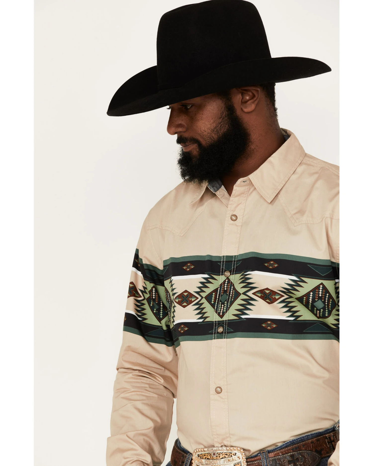 Cody James Men's Coyote Border Long Sleeve Snap Western Shirt - Image 2