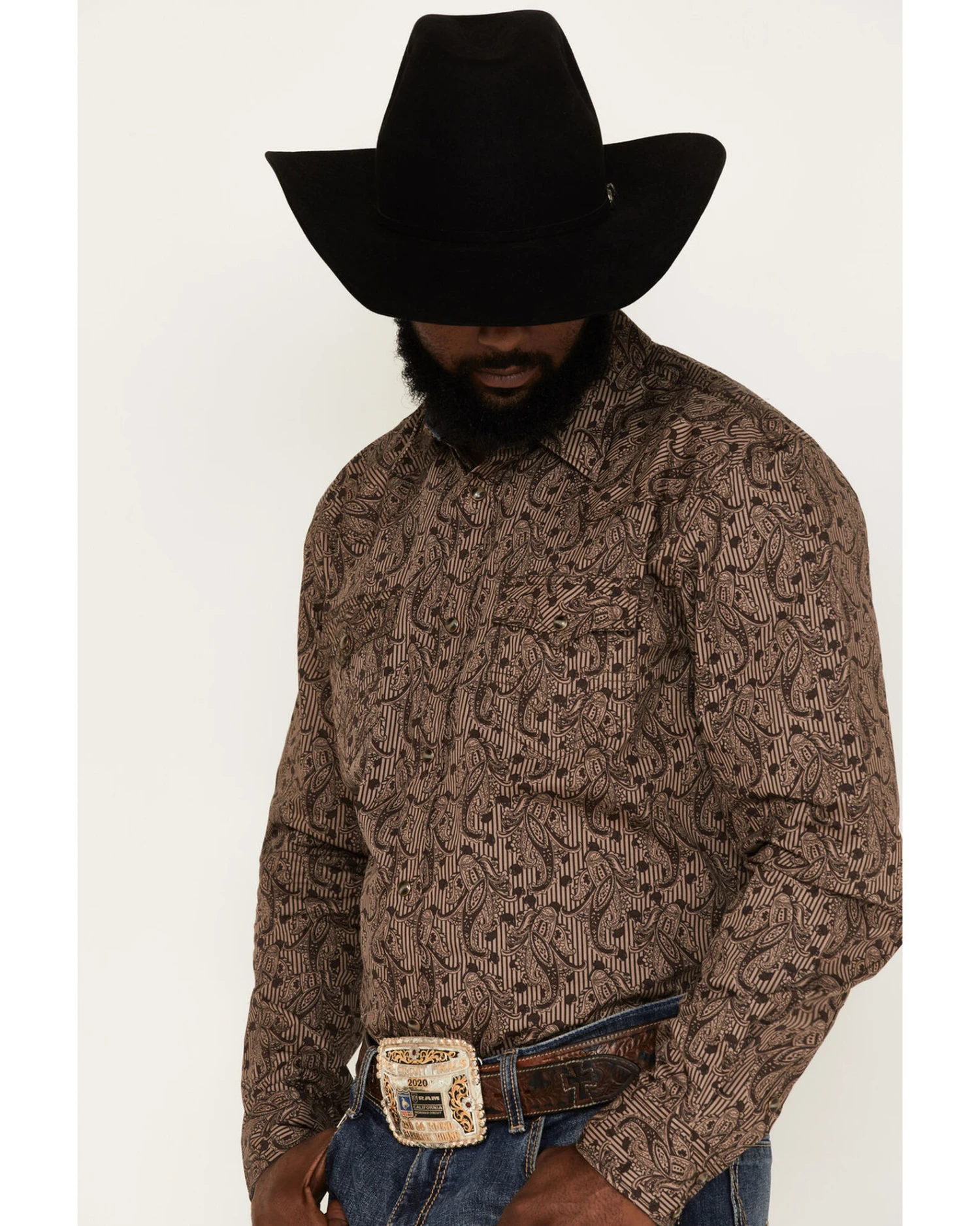 Cody James Men's Linear Paisley Print Long Sleeve Snap Western Shirt - Image 2