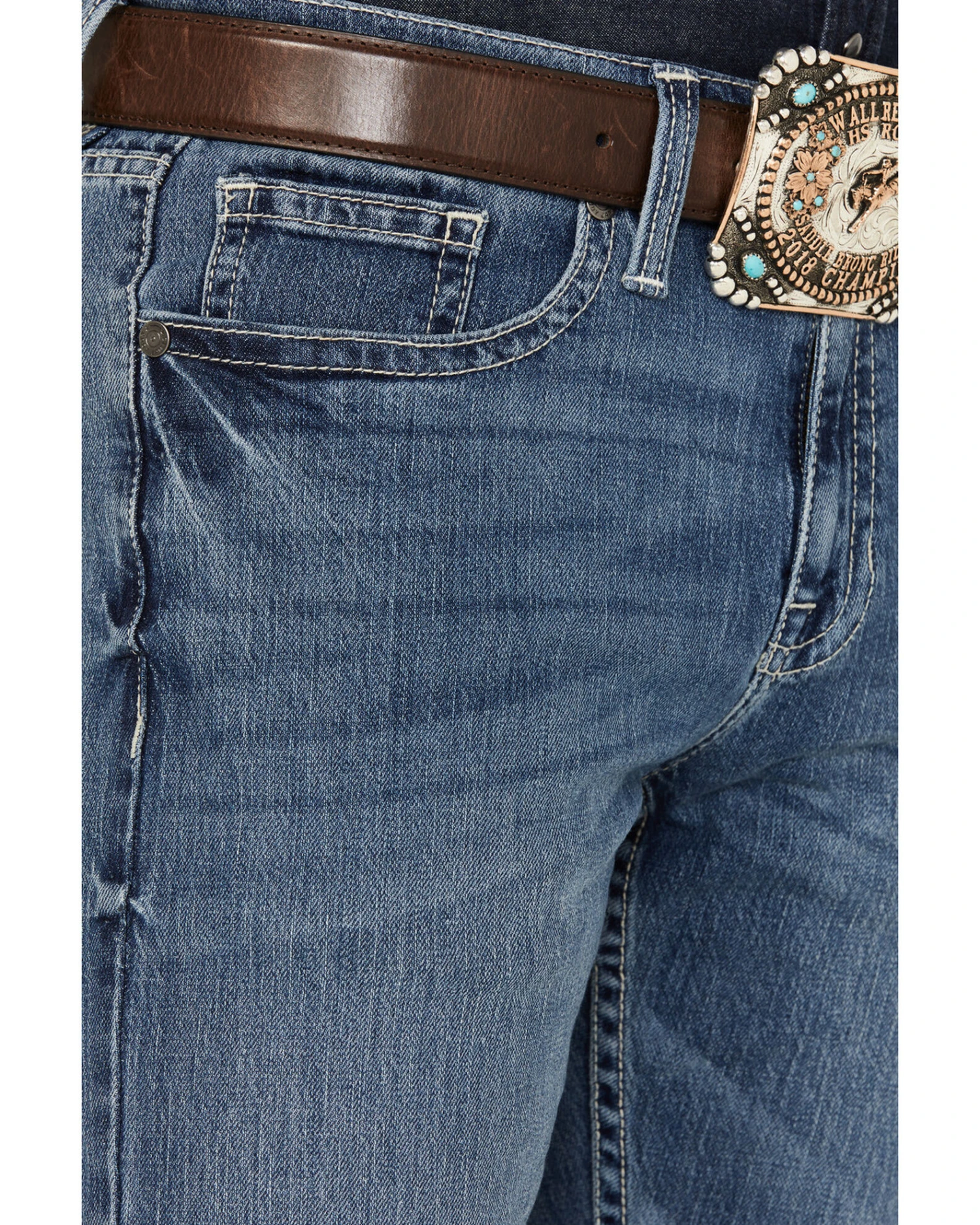 Cody James Men's Shootout Medium Wash Slim Straight Stretch Denim Jeans - Image 2