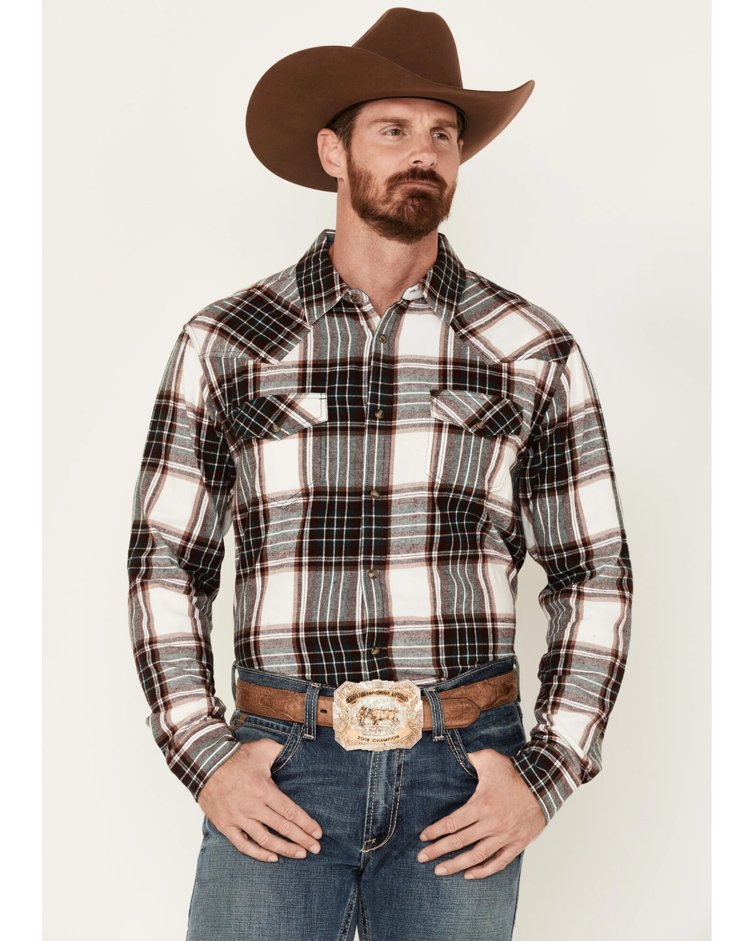 Cody James Men's Cabin Fever Long Sleeve Snap Western Flannel Shirt