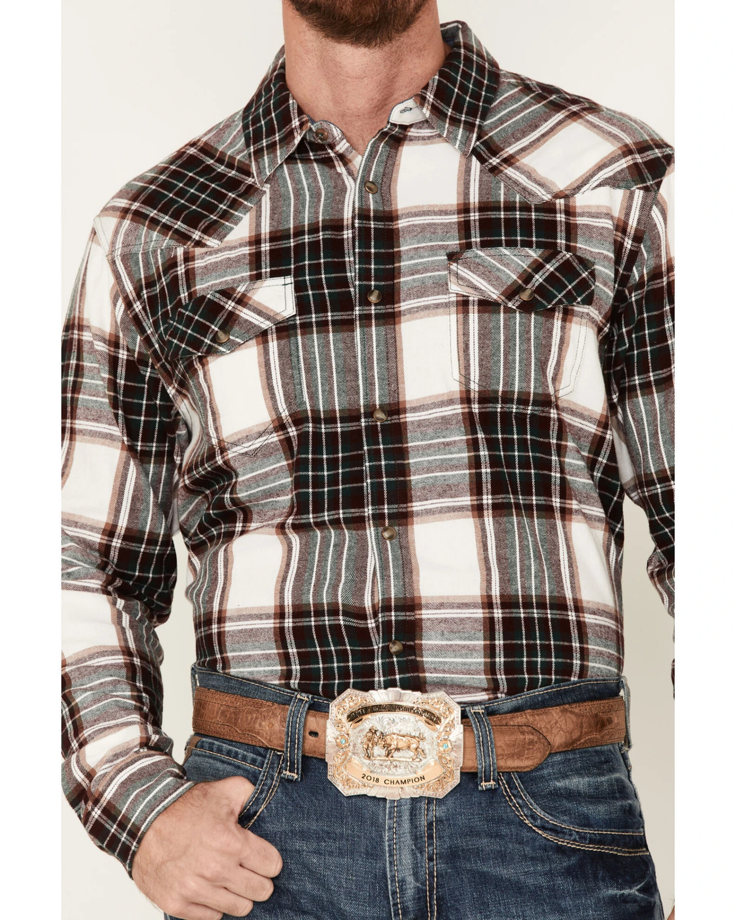 Cody James Men's Cabin Fever Long Sleeve Snap Western Flannel Shirt - Image 3