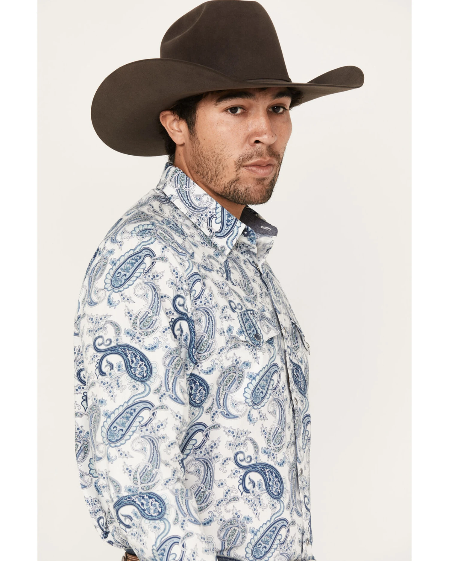 Cody James Men's Home Town Paisley Print Long Sleeve Snap Western Shirt - Image 2