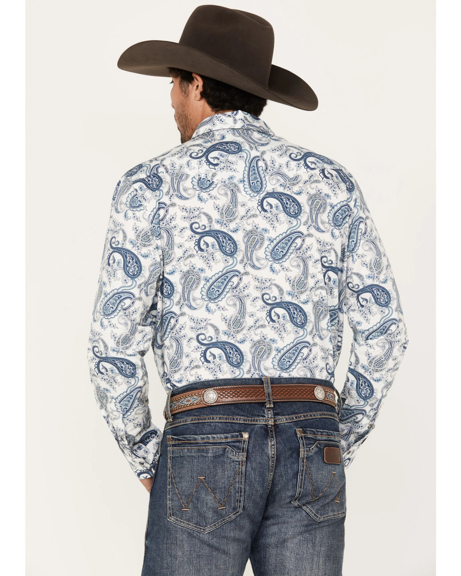 Cody James Men's Home Town Paisley Print Long Sleeve Snap Western Shirt - Image 4