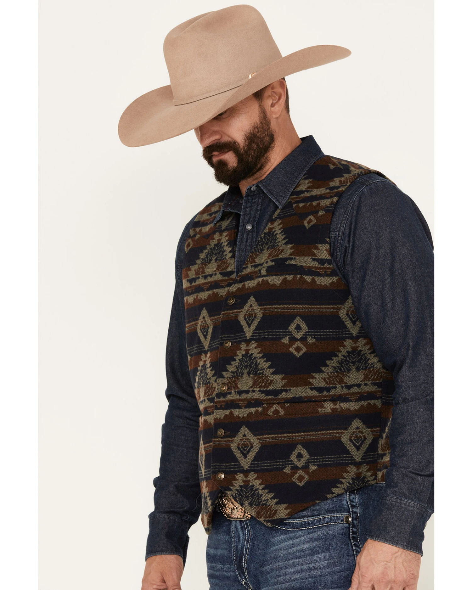 Cody James Men's Dakota Southwestern Jacquard Vest - Image 2