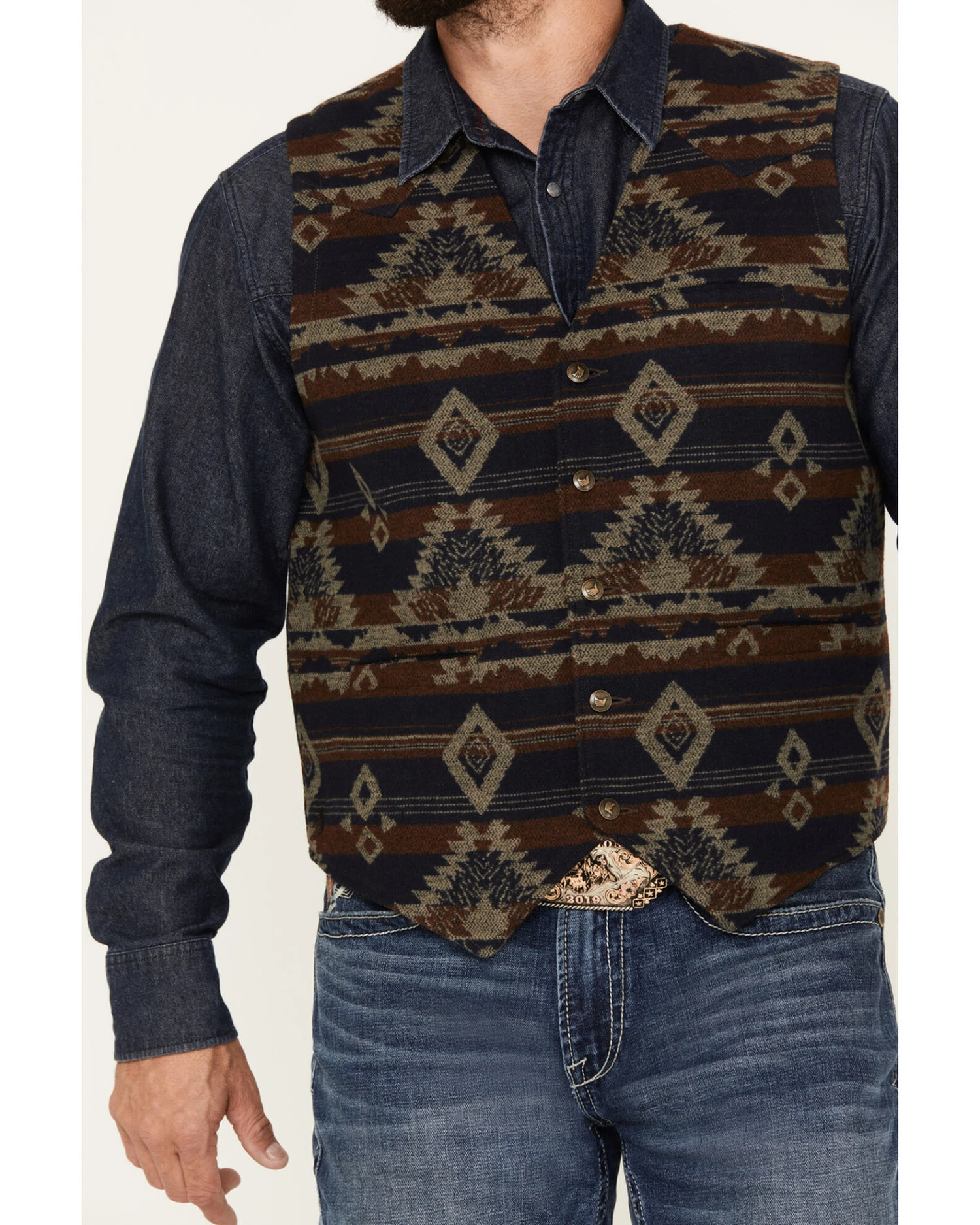 Cody James Men's Dakota Southwestern Jacquard Vest - Image 3
