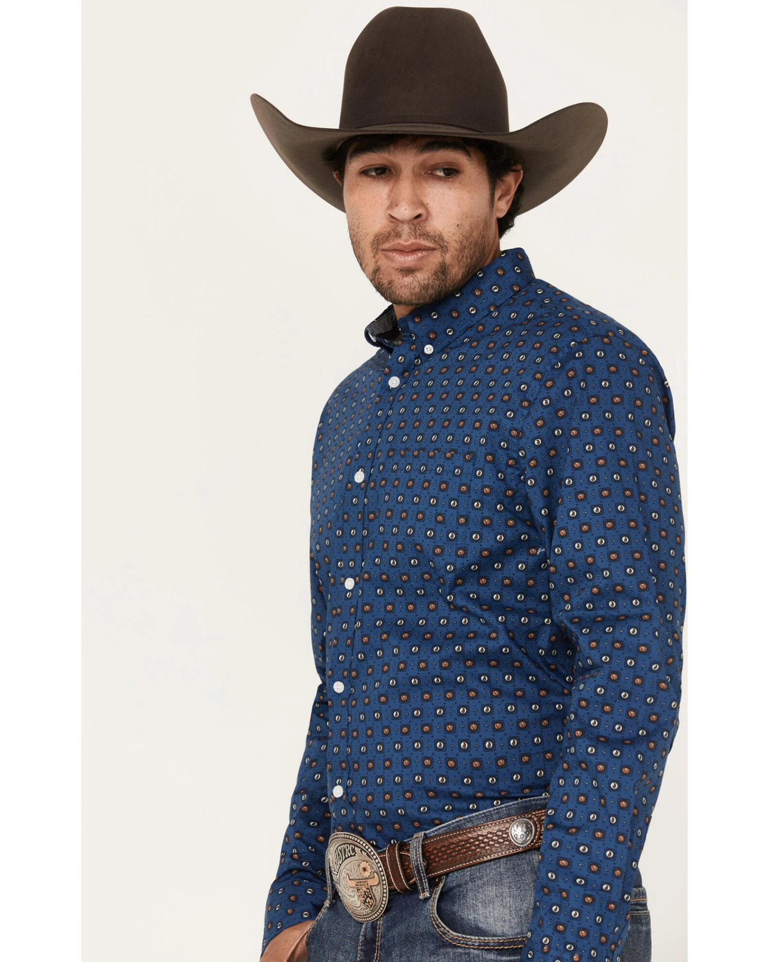 Cody James Men's 2nd Round Geo Print Long Sleeve Button-Down Western Shirt - Image 2