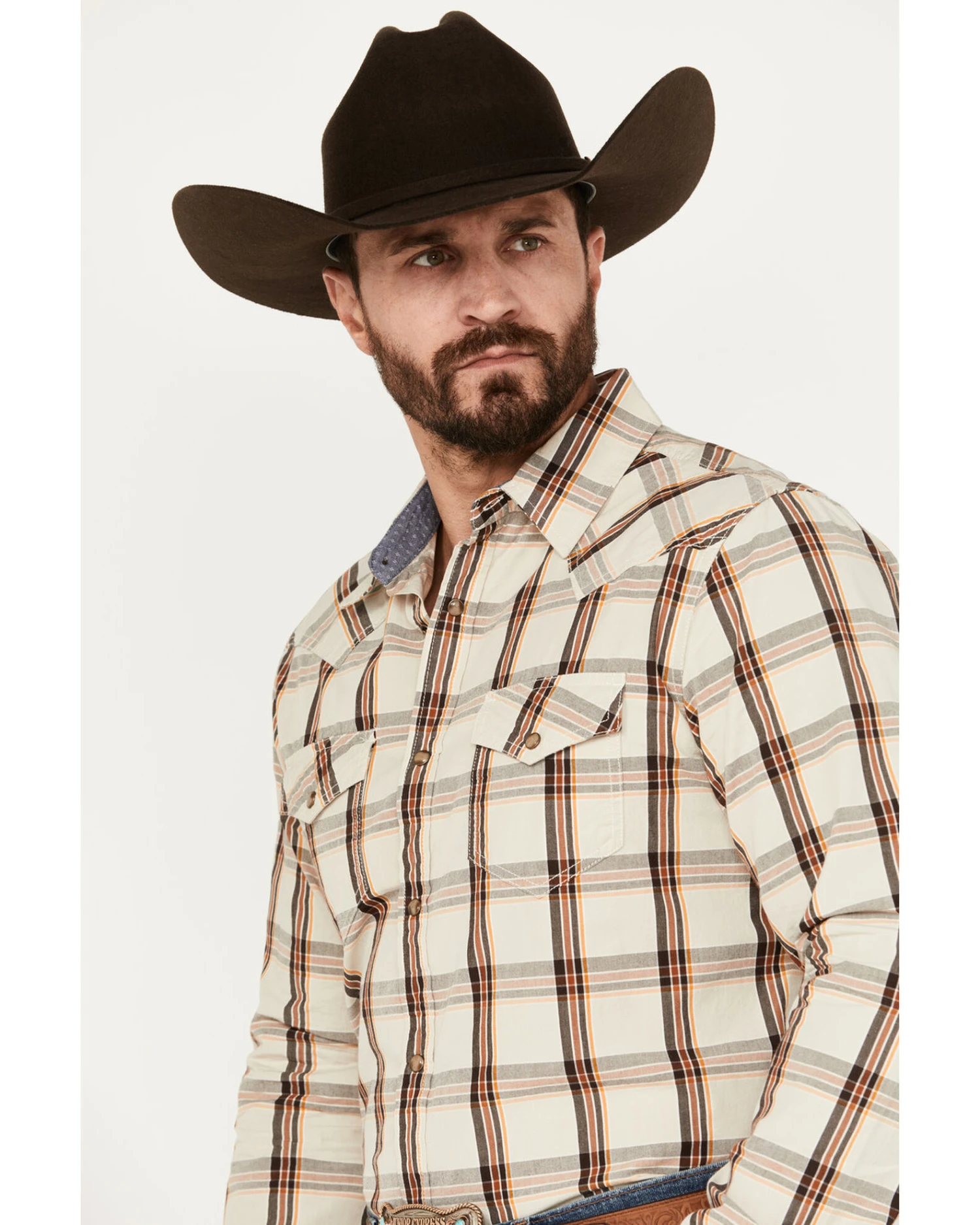 Cody James Men's Sundowner Plaid Print Long Sleeve Western Snap Shirt - Image 2