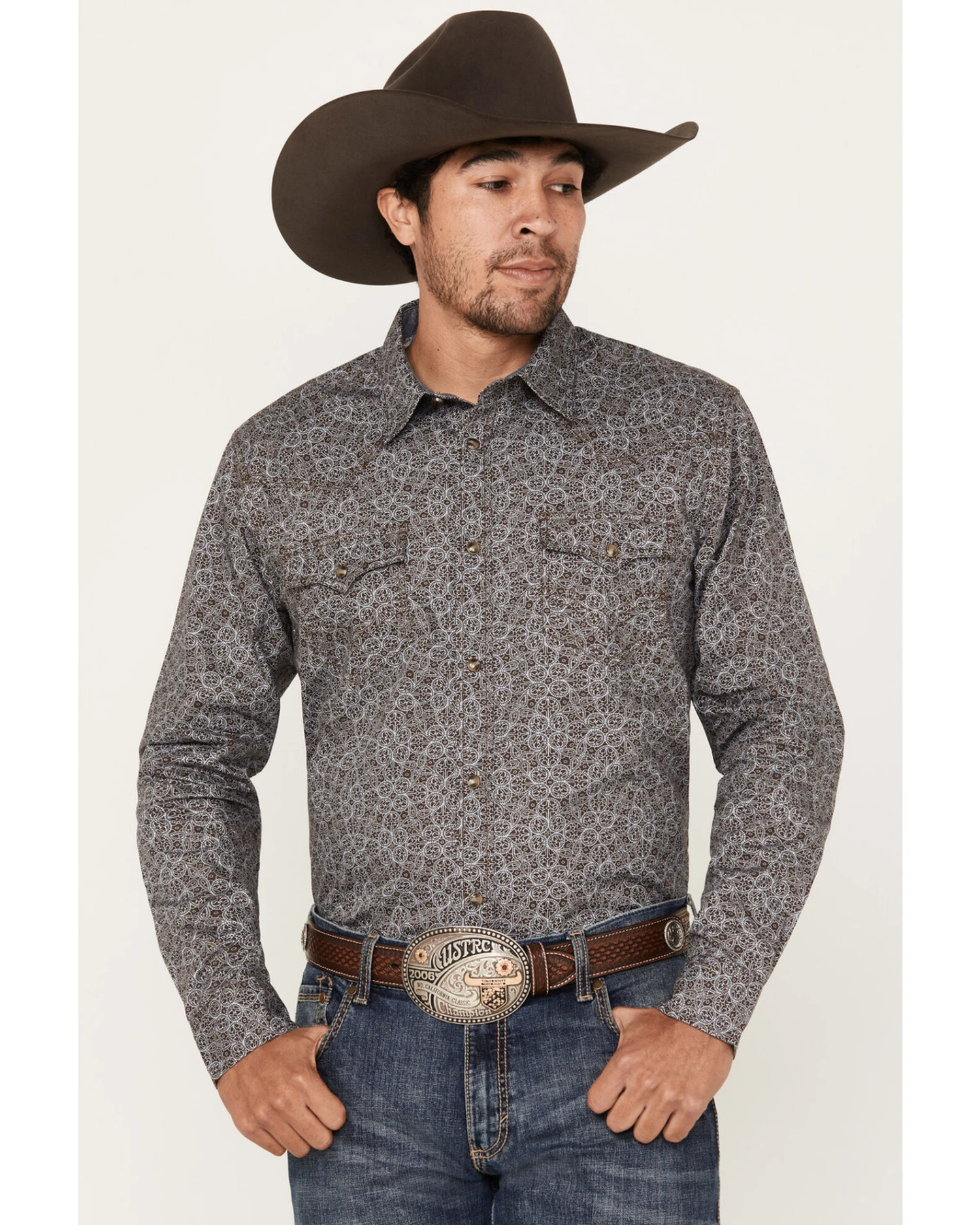 Cody James Men's Down Range Medallion Print Long Sleeve Western Snap Shirt