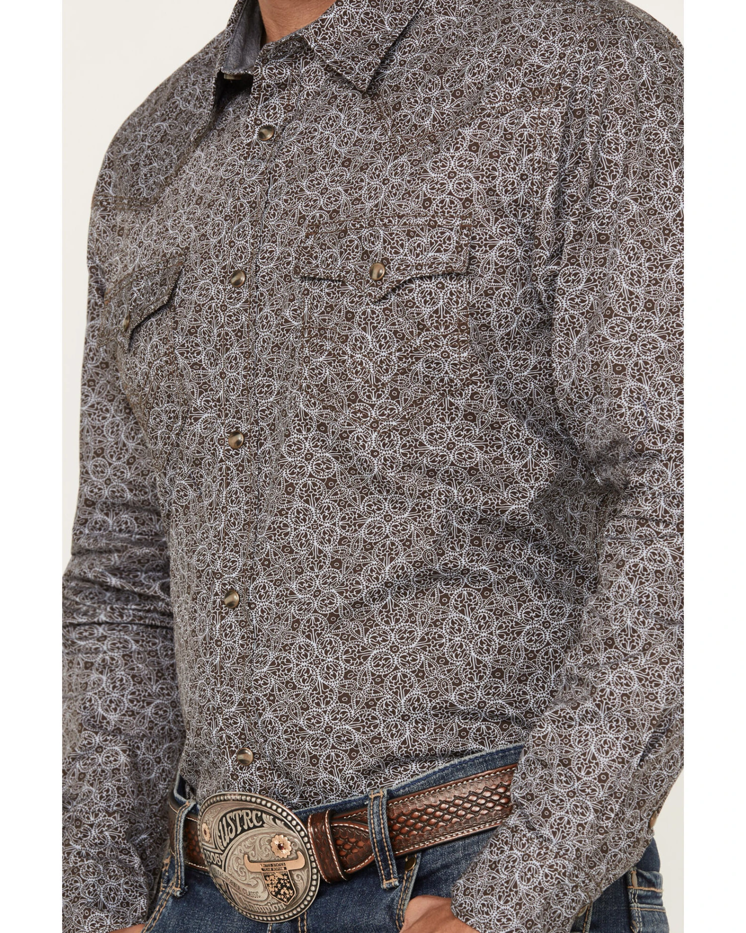 Cody James Men's Down Range Medallion Print Long Sleeve Western Snap Shirt - Image 3