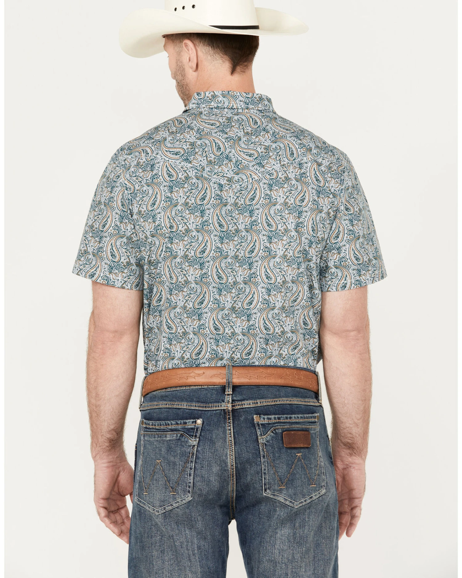 Cody James Men's Crazy Days Paisley Print Short Sleeve Western Snap Shirt - Image 4