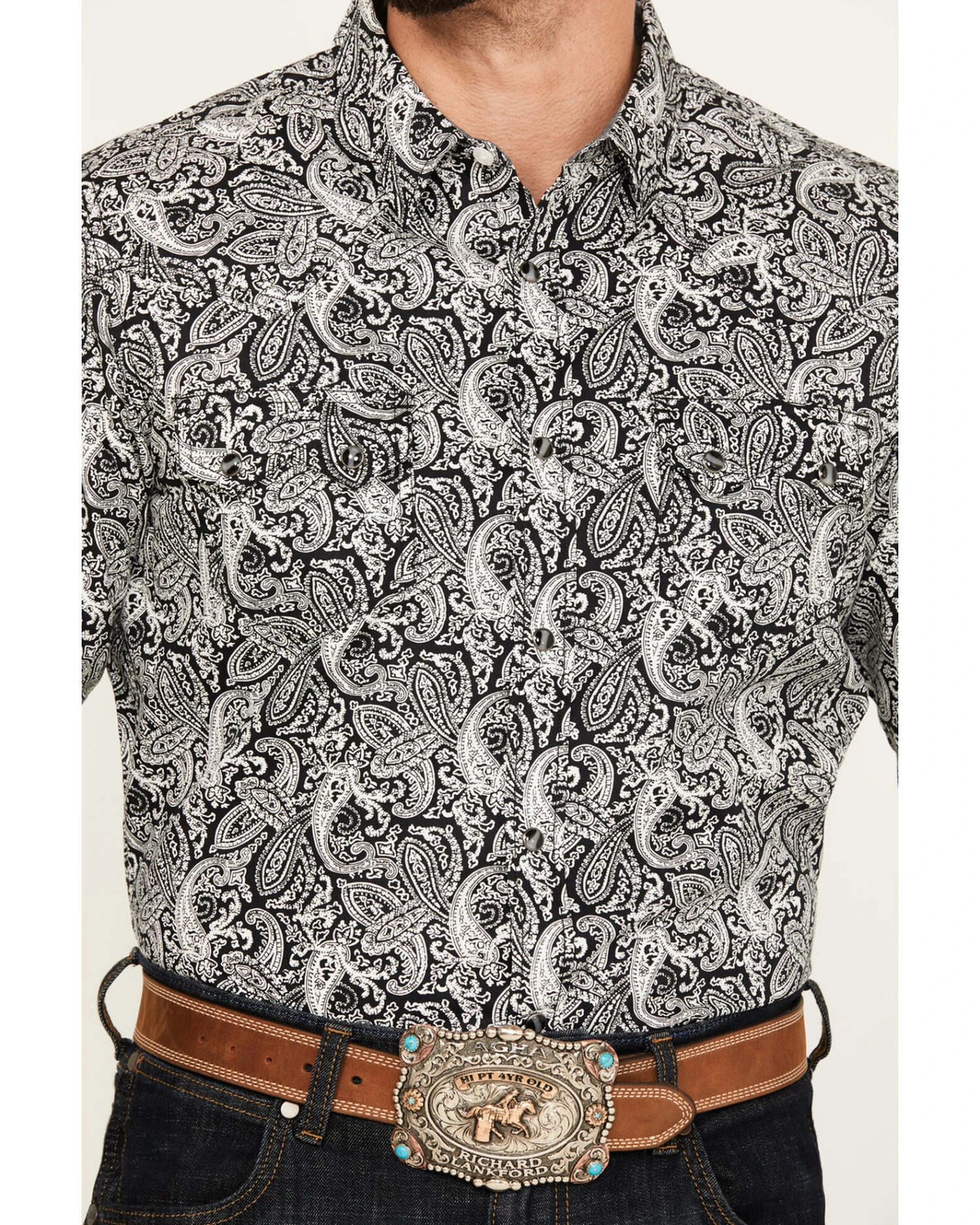Cody James Men's Mamba Paisley Print Long Sleeve Western Snap Shirt - Image 3