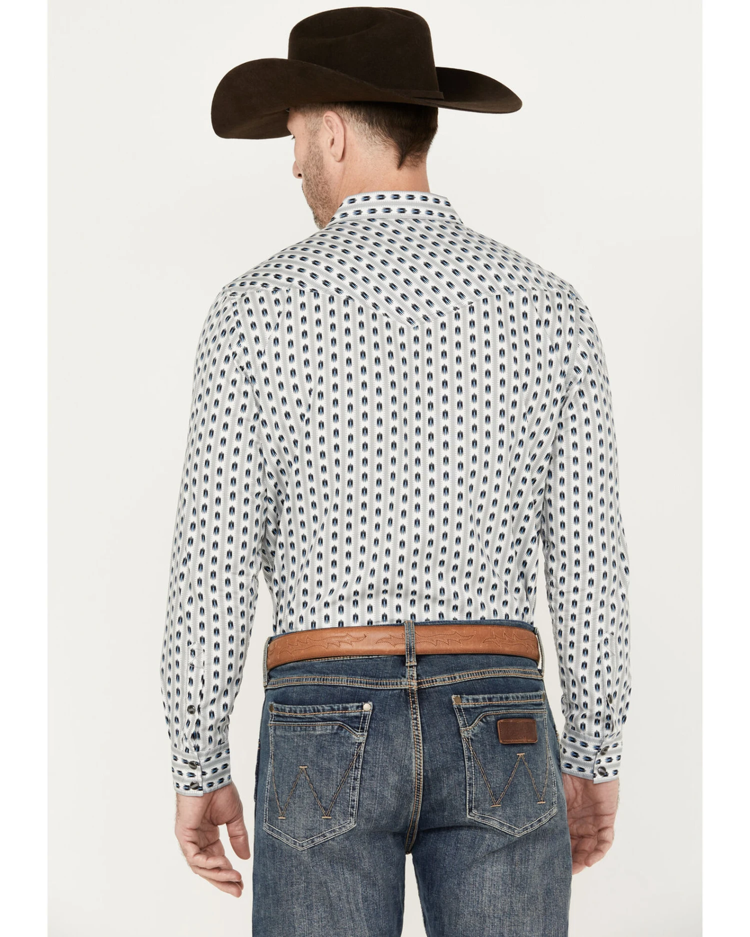 Cody James Men's Marietas Geo Striped Long Sleeve Western Snap Shirt - Image 4