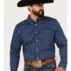 Cody James Men's Rough Road Geo Print Long Sleeve Stretch Button-Down Western Shirt - Big